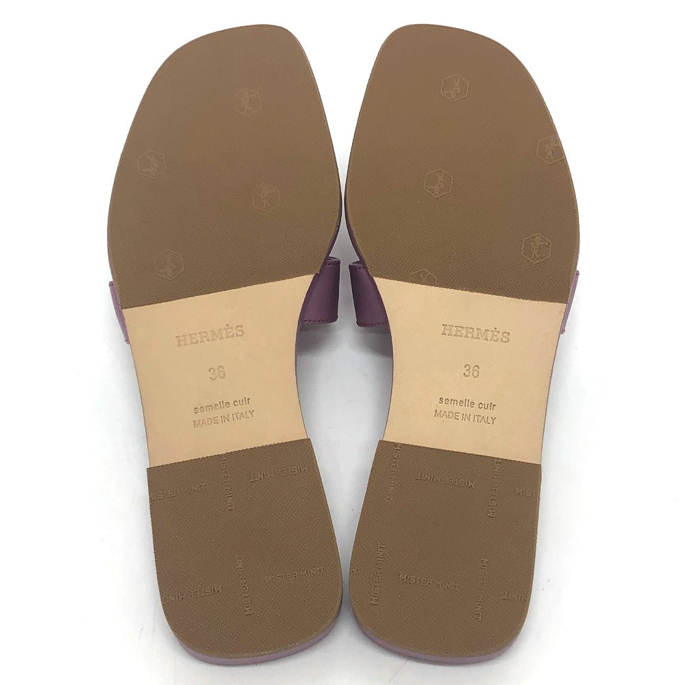 HERMES Sandals H202230Z BR340 leather purple Oran Women 36 Used Authentic