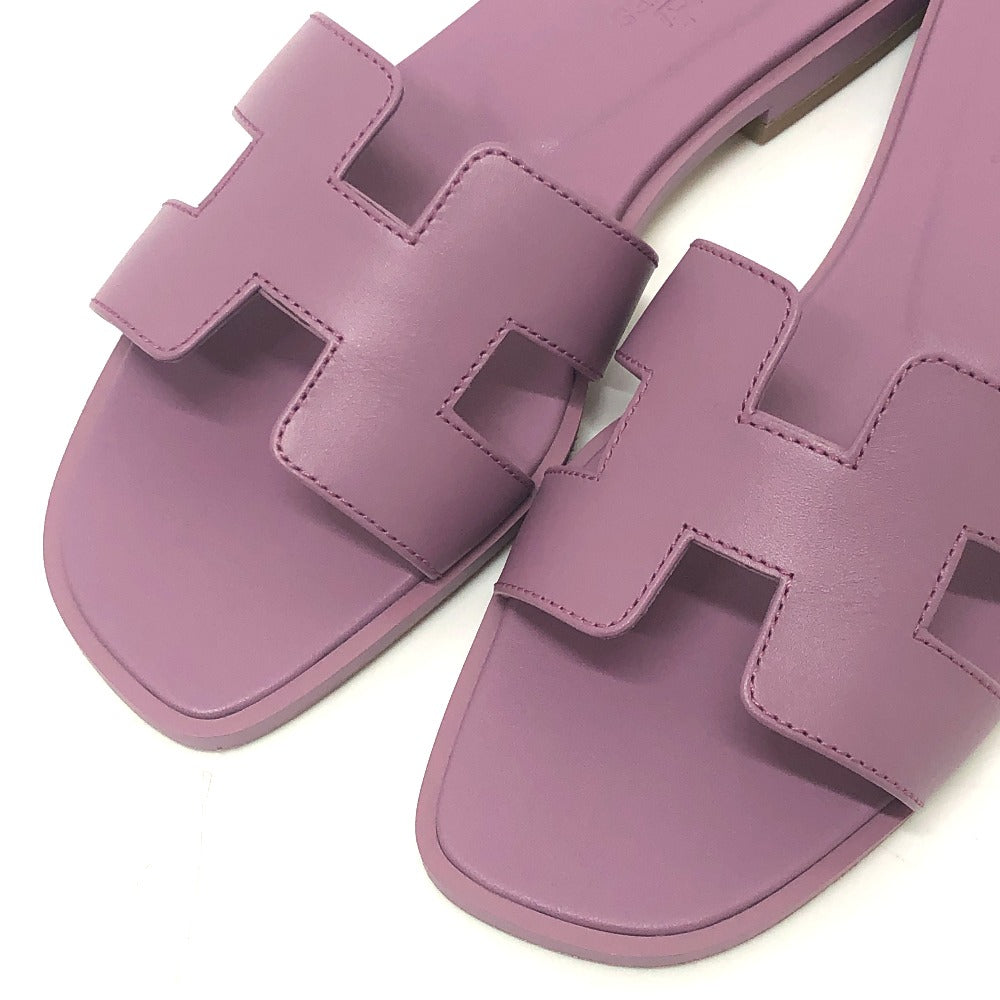 HERMES Sandals H202230Z BR340 leather purple Oran Women 36 Used Authentic