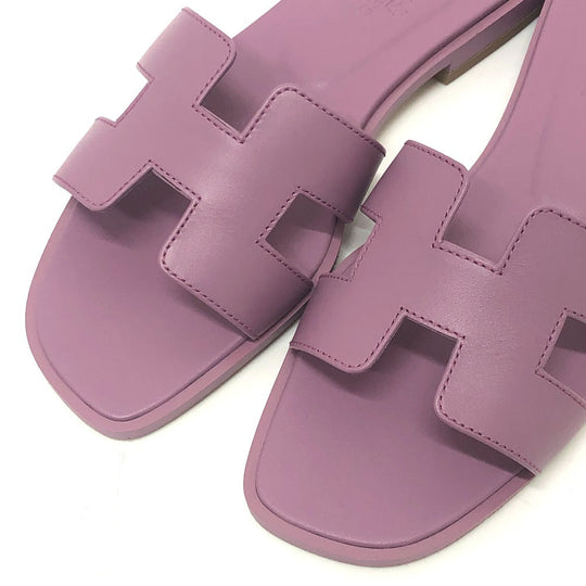 HERMES Sandals H202230Z BR340 leather purple Oran Women 36 Used Authentic