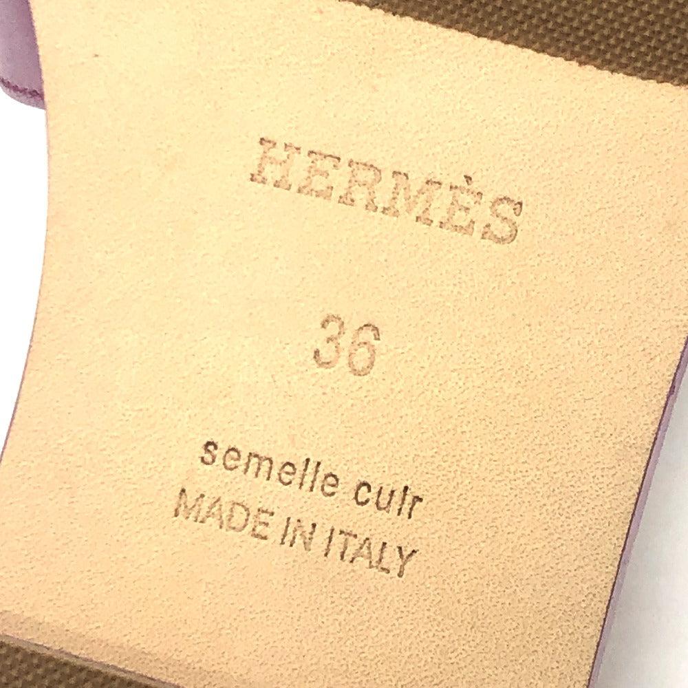 HERMES Sandals H202230Z BR340 leather purple Oran Women 36 Used Authentic