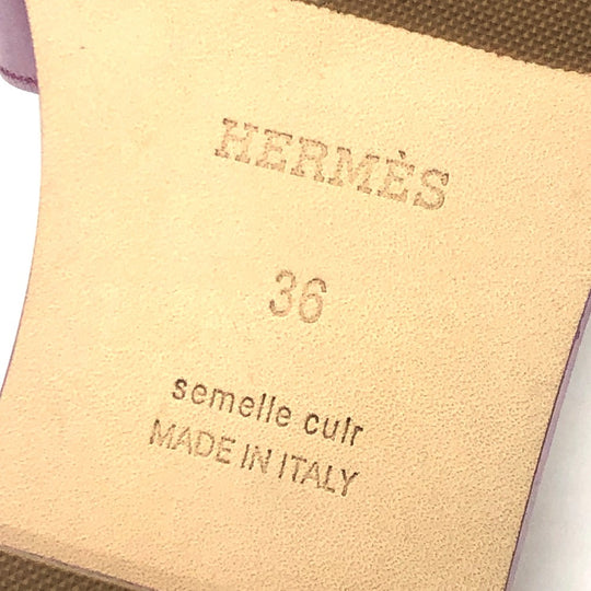 HERMES Sandals H202230Z BR340 leather purple Oran Women 36 Used Authentic