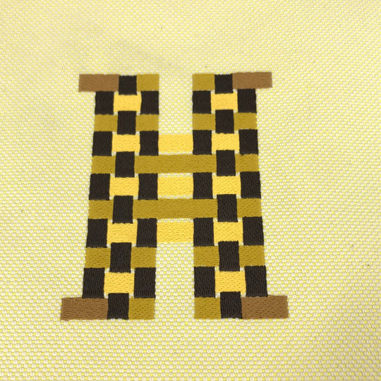 HERMES Pouch canvas yellow Flat pouch, bag, clutch bag Pouch H Tissage H Logo Women Used Authentic