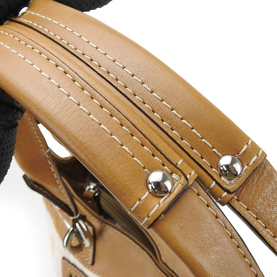 COACH Tote Bag F15122 Canvas, Leather beige Signature Women Used Authentic