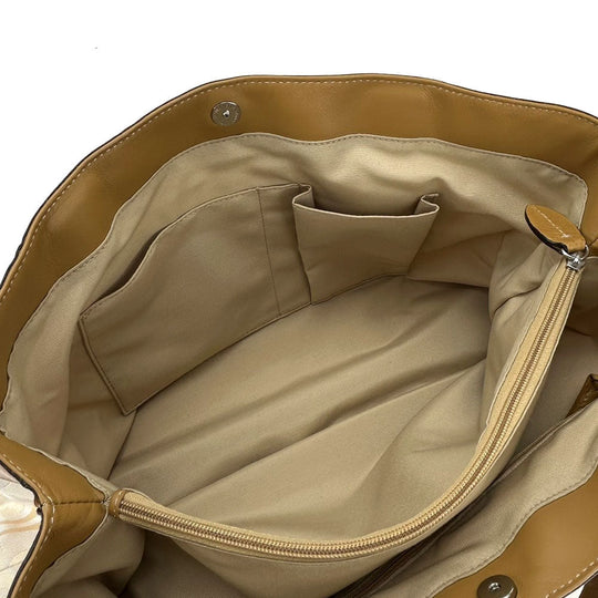 COACH Tote Bag F15122 Canvas, Leather beige Signature Women Used Authentic