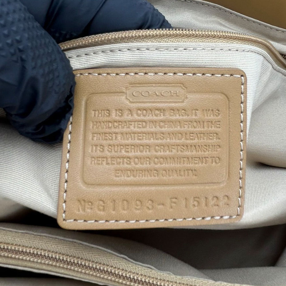 COACH Tote Bag F15122 Canvas, Leather beige Signature Women Used Authentic