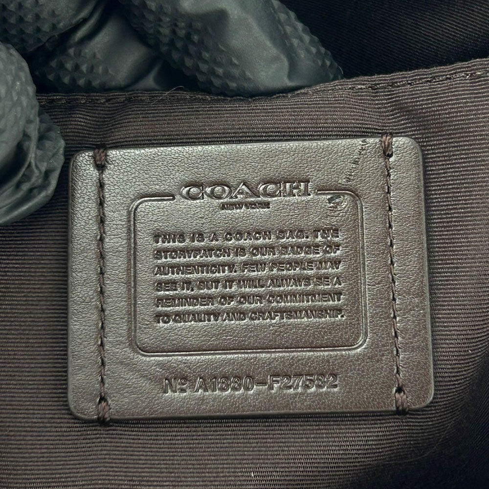 COACH Tote Bag F27582 Canvas, Leather Ivory Signature Women Used Authentic