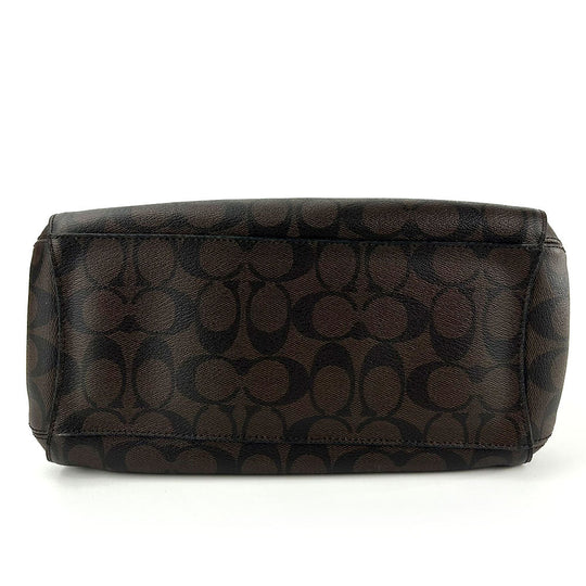 COACH Handbag F34605 PVC, Leather black Signature Women Used Authentic