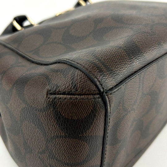 COACH Handbag F34605 PVC, Leather black Signature Women Used Authentic