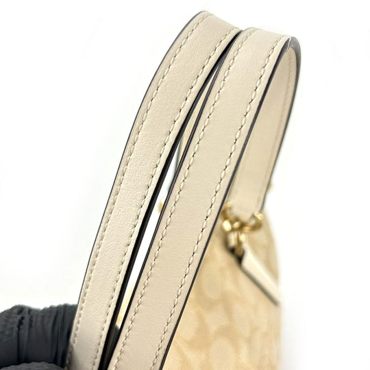 COACH Tote Bag F27582 Canvas, Leather Ivory Signature Women Used Authentic