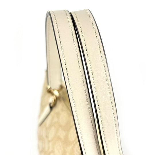 COACH Tote Bag F27582 Canvas, Leather Ivory Signature Women Used Authentic