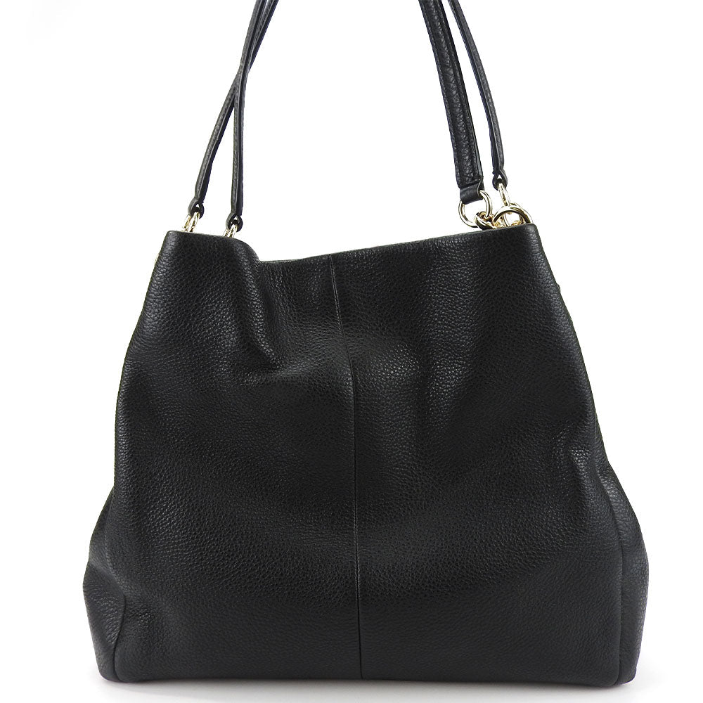 COACH Tote Bag F35723 leather black Women Used Authentic