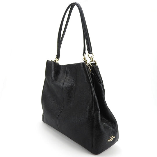 COACH Tote Bag F35723 leather black Women Used Authentic