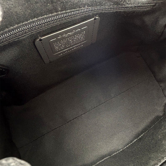 COACH Handbag F58312 Leather, PVC black Signature Mini Bennett Satchel Women Used Authentic