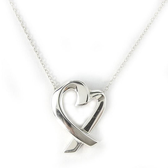 TIFFANY&Co. Necklace Silver925 Silver Loving heart Women Used Authentic