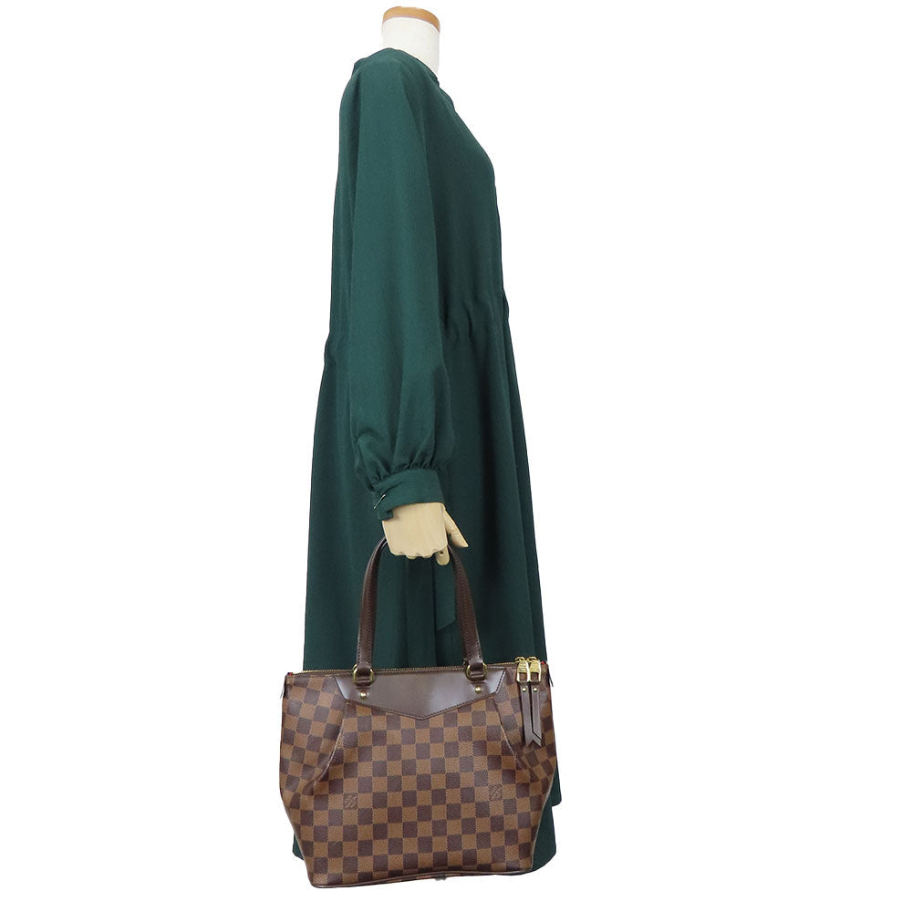 LOUIS VUITTON Tote Bag N41102 Damier, Leather Brown Westonminster PM Women Used Authentic