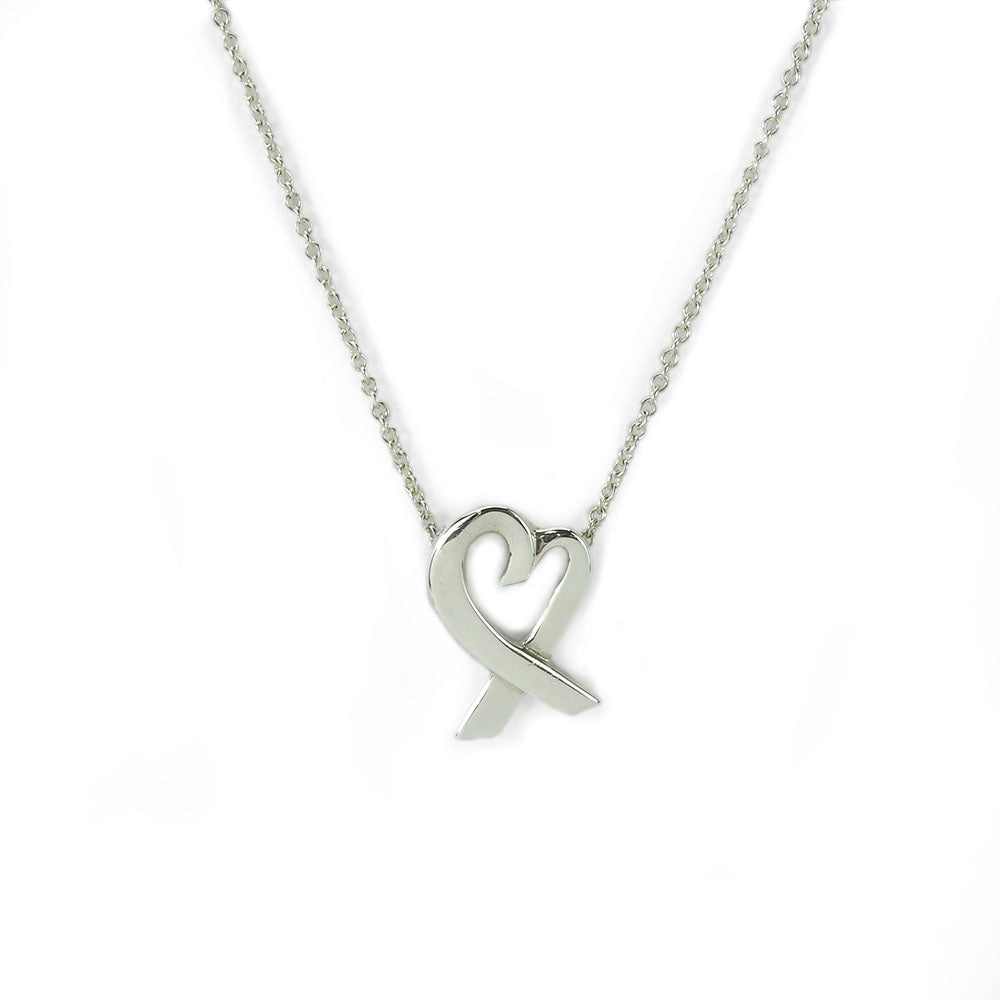 TIFFANY&Co. Necklace Silver925 Silver Loving heart Women Used Authentic