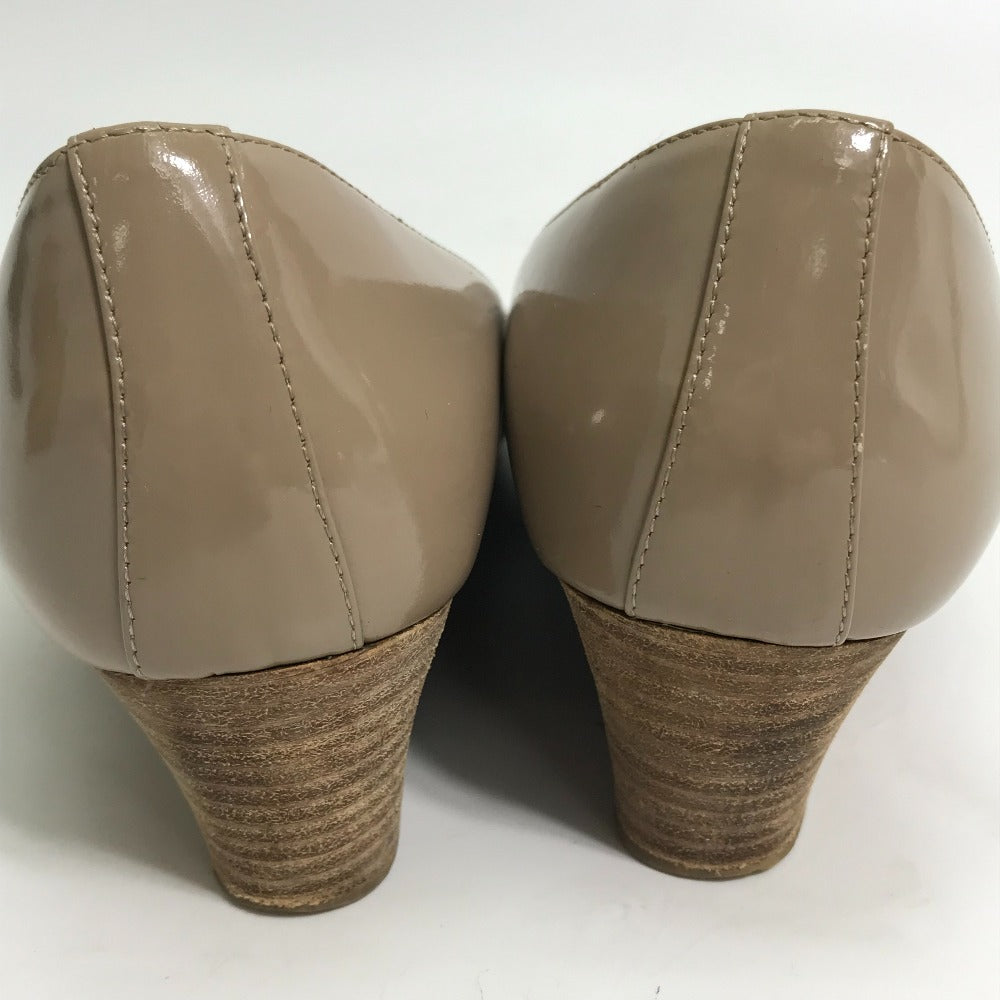 HERMES pumps Patent leather gray Medor Women 36 Used Authentic