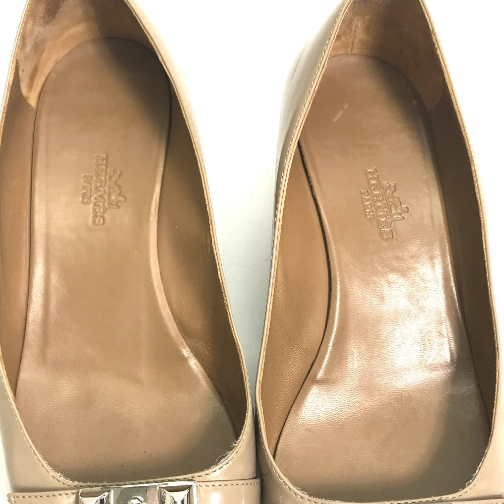 HERMES pumps Patent leather gray Medor Women 36 Used Authentic