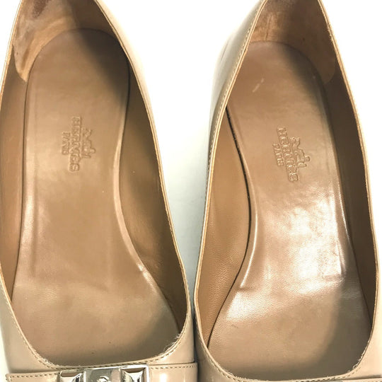 HERMES pumps Patent leather gray Medor Women 36 Used Authentic