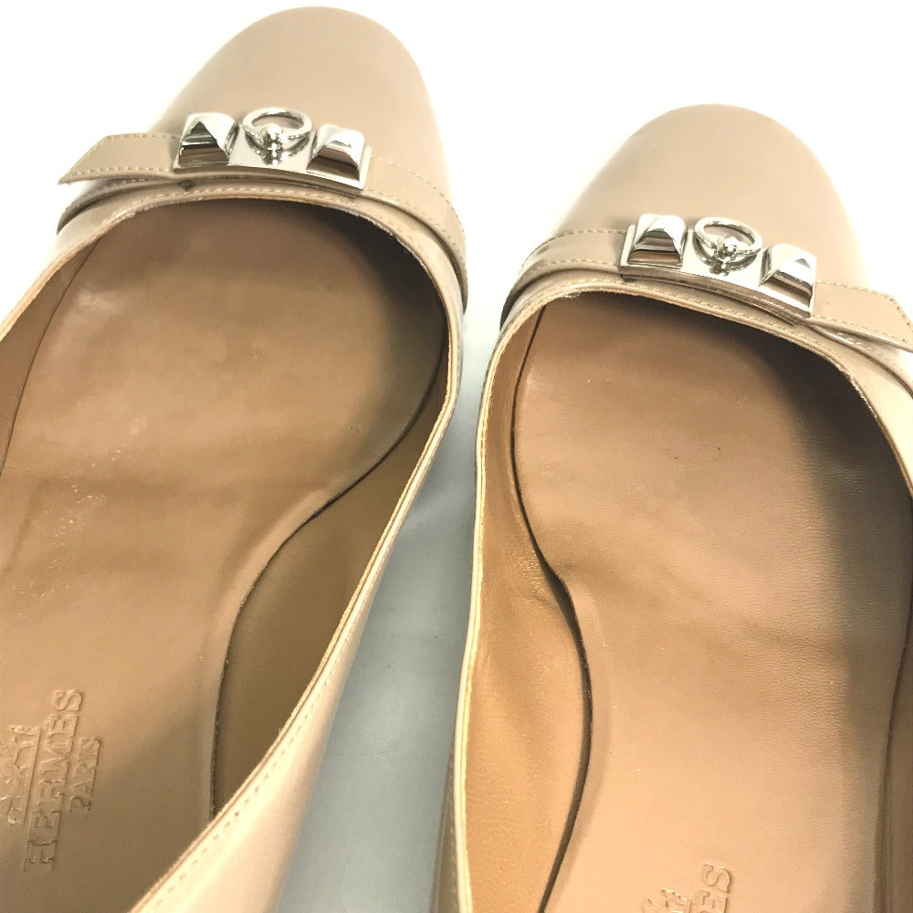 HERMES pumps Patent leather gray Medor Women 36 Used Authentic
