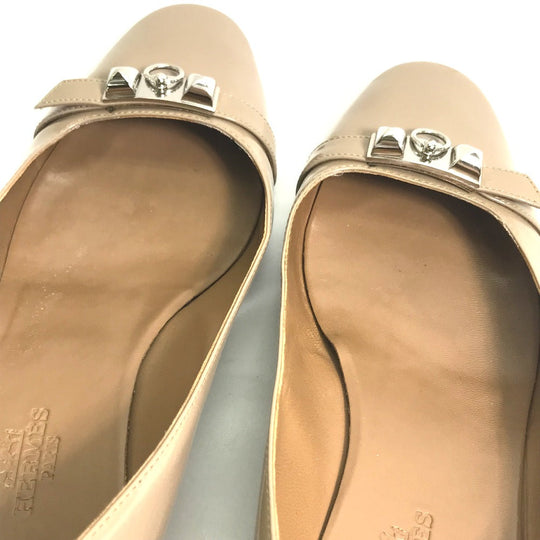 HERMES pumps Patent leather gray Medor Women 36 Used Authentic