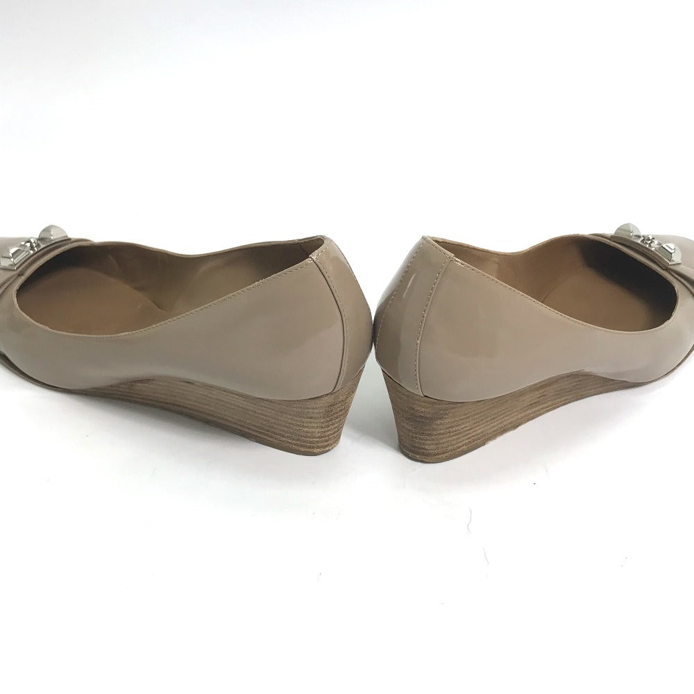 HERMES pumps Patent leather gray Medor Women 36 Used Authentic