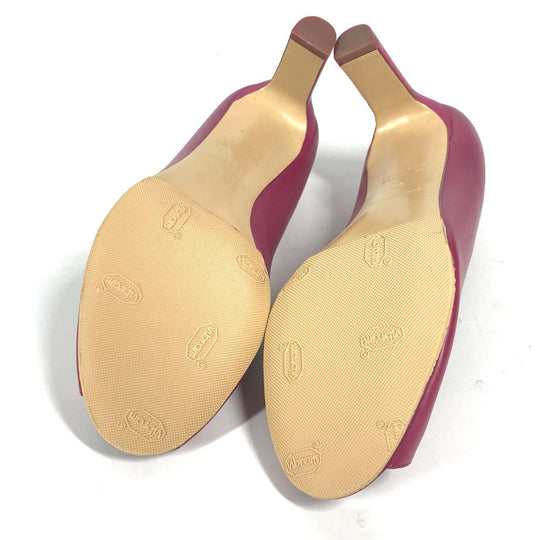 HERMES pumps leather pink Women 35 Used Authentic