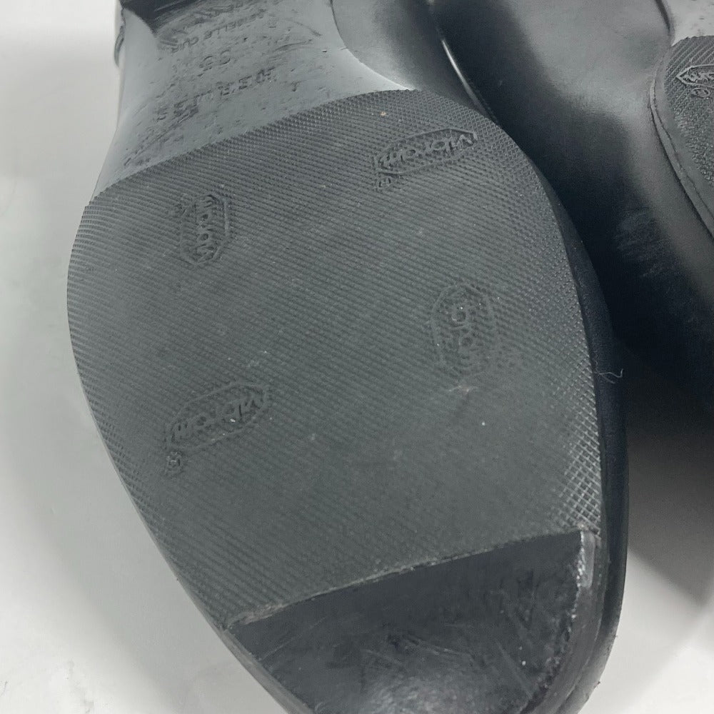 HERMES pumps leather black Serie Metal Flat shoes Women 35 Used Authentic