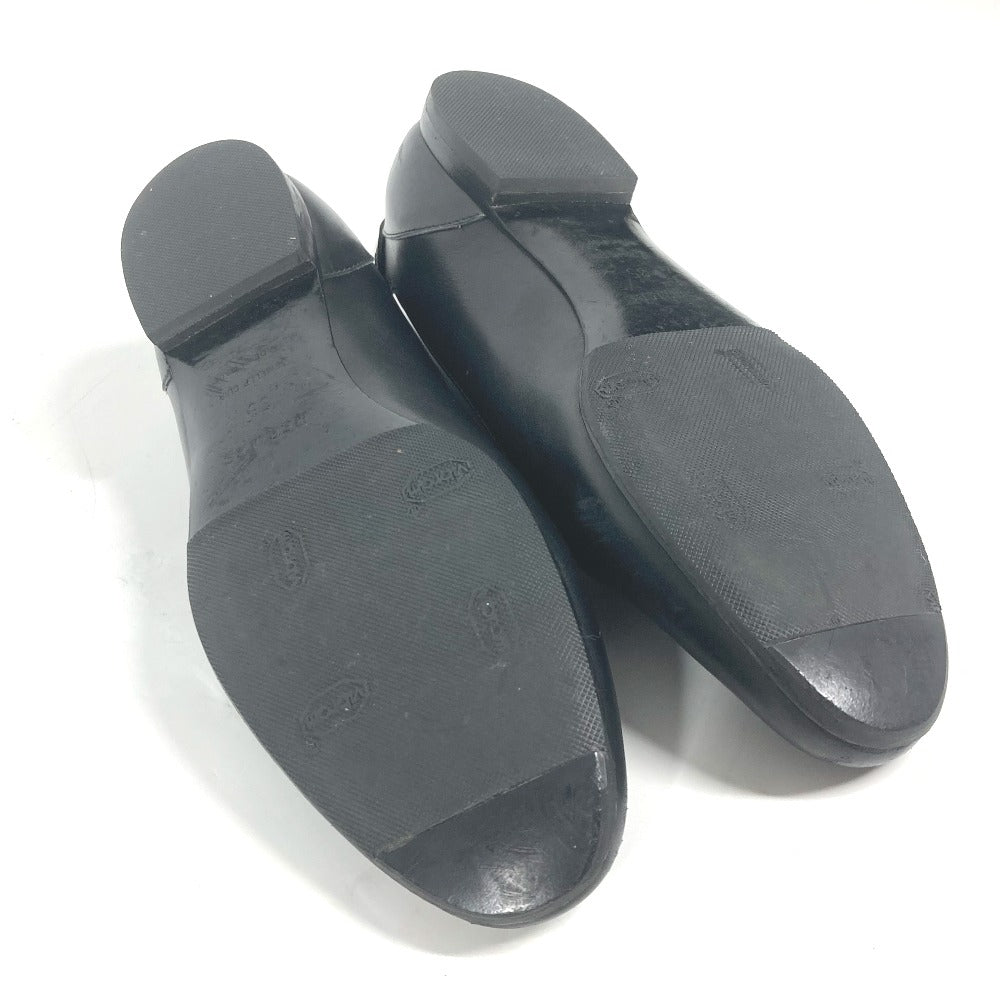 HERMES pumps leather black Serie Metal Flat shoes Women 35 Used Authentic