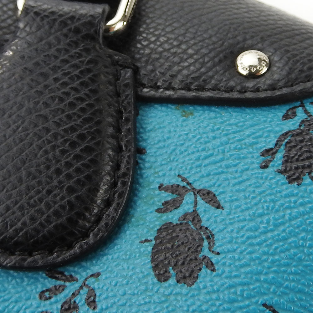 COACH Handbag F38160 PVC coated canvas, embossed leather black Women Used Authentic