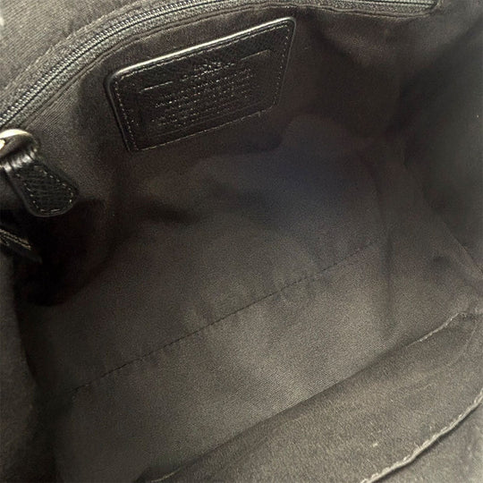 COACH Handbag F38160 PVC coated canvas, embossed leather black Women Used Authentic