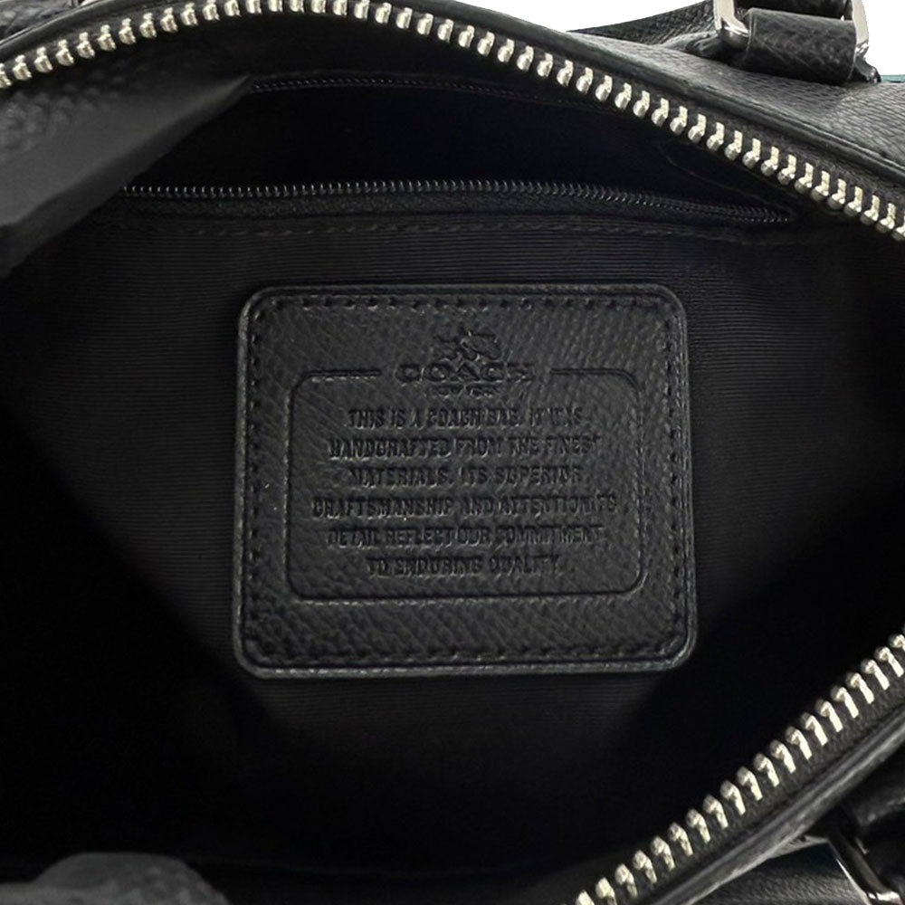 COACH Handbag F38160 PVC coated canvas, embossed leather black Women Used Authentic