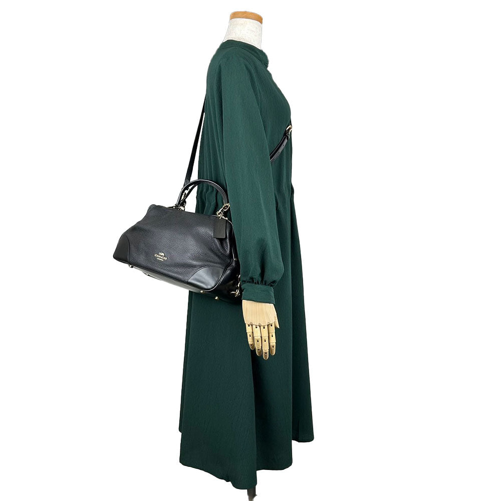 COACH Handbag 69621 leather black Women Used Authentic