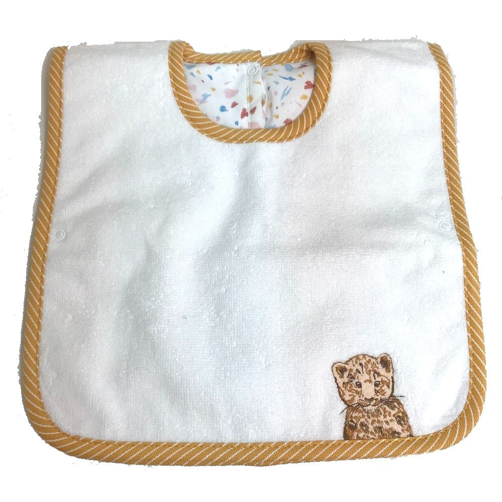 HERMES Other fashion goods cotton white Bib Embroidered animal print Pass Pass Bib Bib Kids Used Authentic