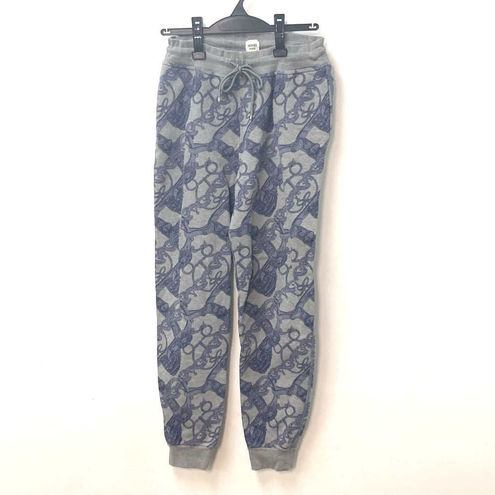 HERMES Pants cotton gray Long pants Overall handle Women 38 Used Authentic