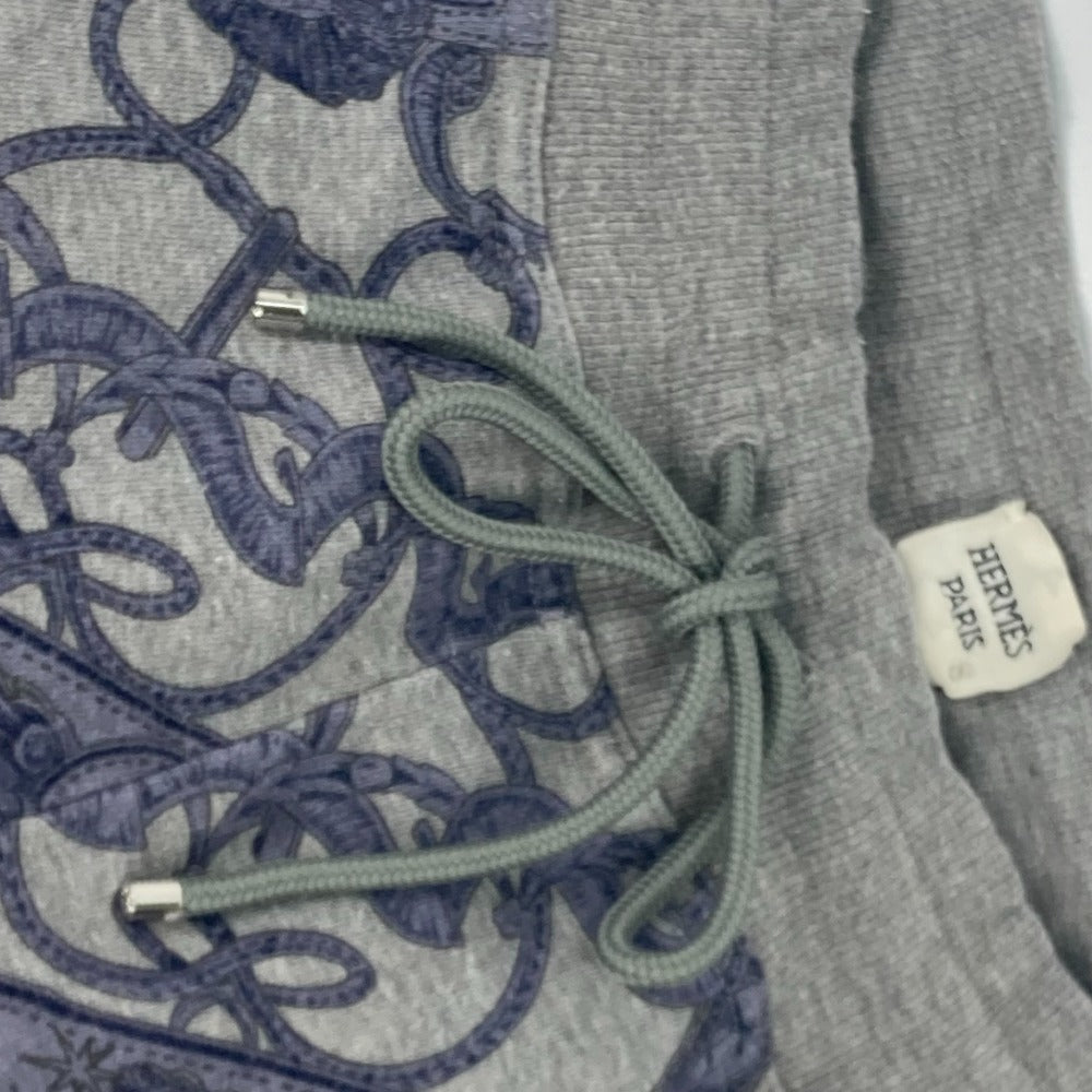 HERMES Pants cotton gray Long pants Overall handle Women 38 Used Authentic