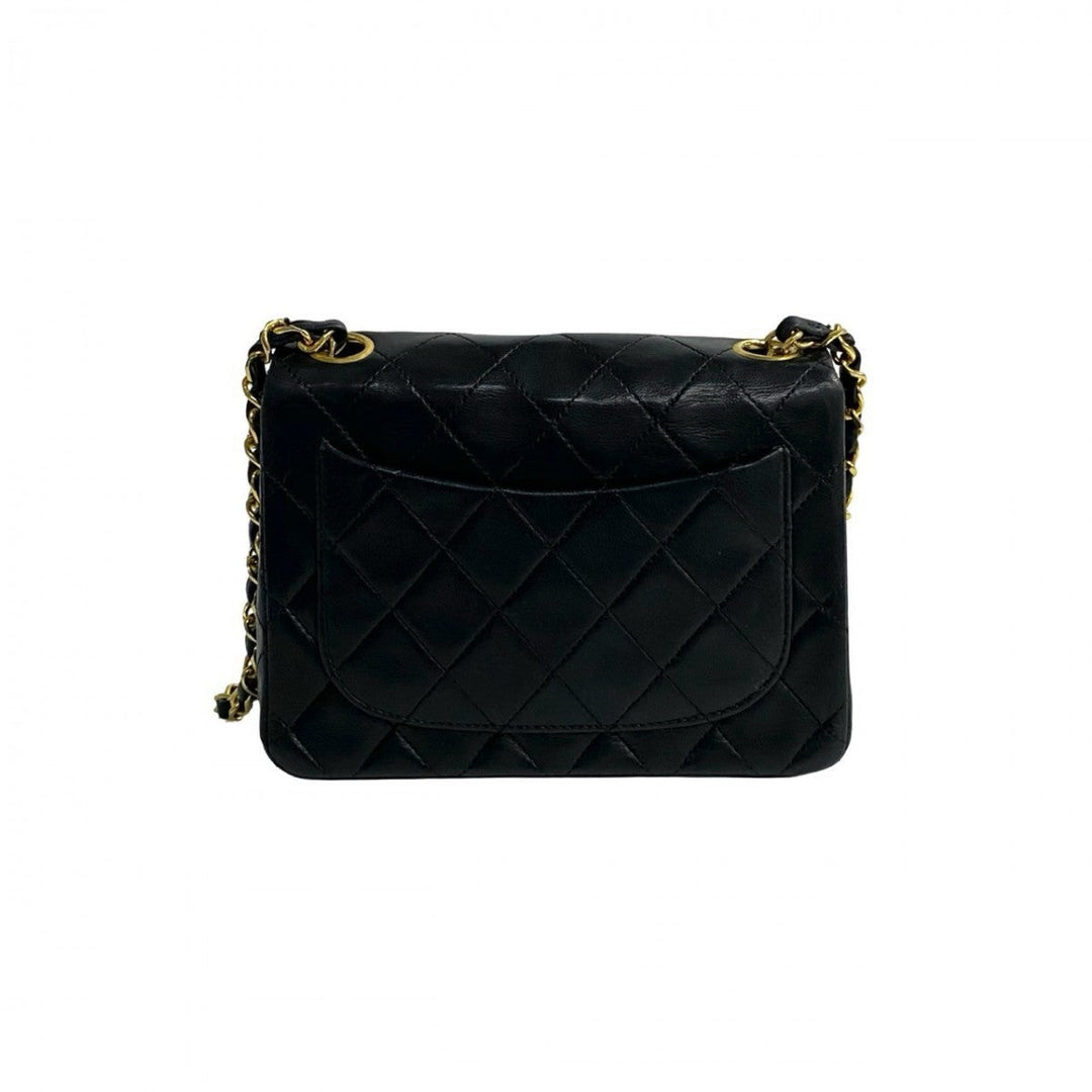 CHANEL Shoulder Bag lambskin black Matrasse