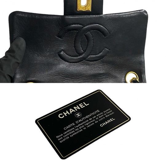 CHANEL Shoulder Bag lambskin black Matrasse