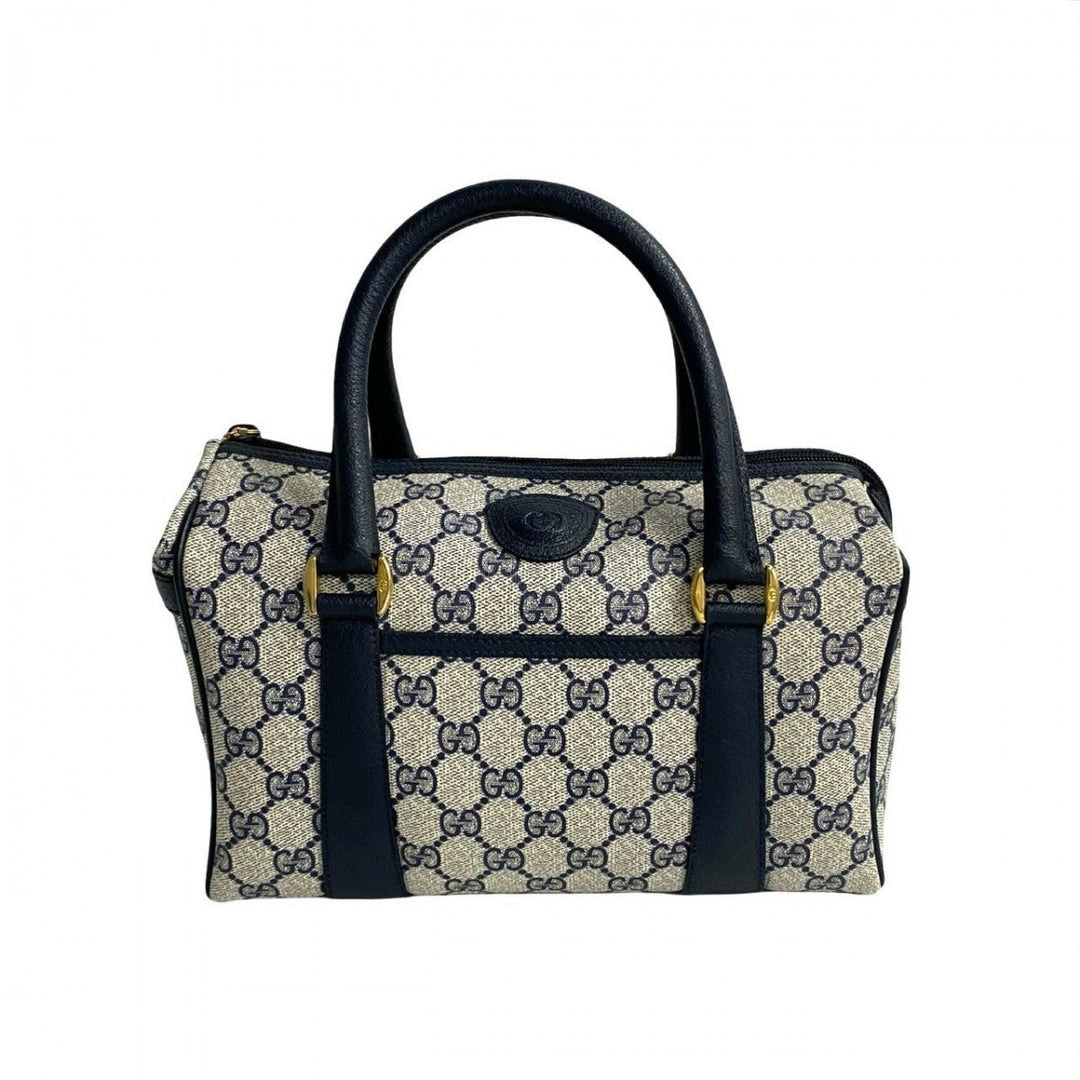 GUCCI Handbag leather Navy Old Gucci