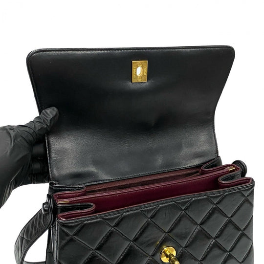 CHANEL Shoulder Bag lambskin black Matrasse