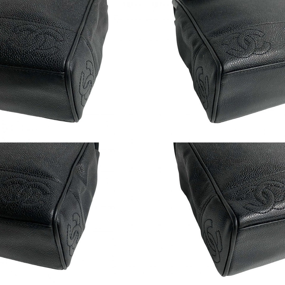 CHANEL Shoulder Bag Matt caviar skin black