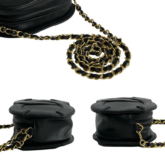 CHANEL Shoulder Bag leather black