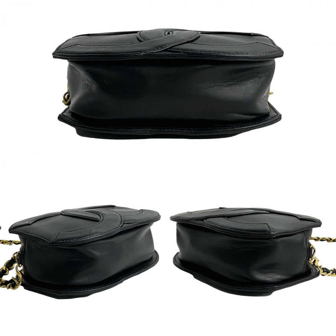 CHANEL Shoulder Bag leather black