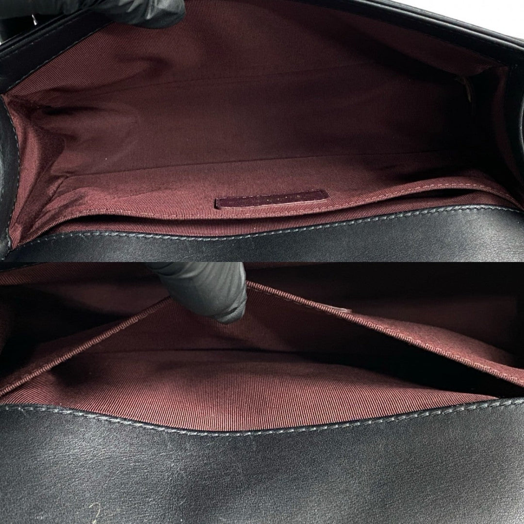 CHANEL Shoulder Bag leather black Boy chanel