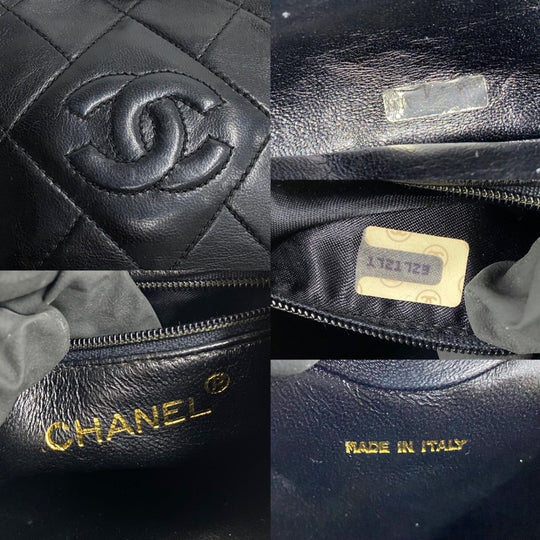 CHANEL Shoulder Bag lambskin black Matrasse