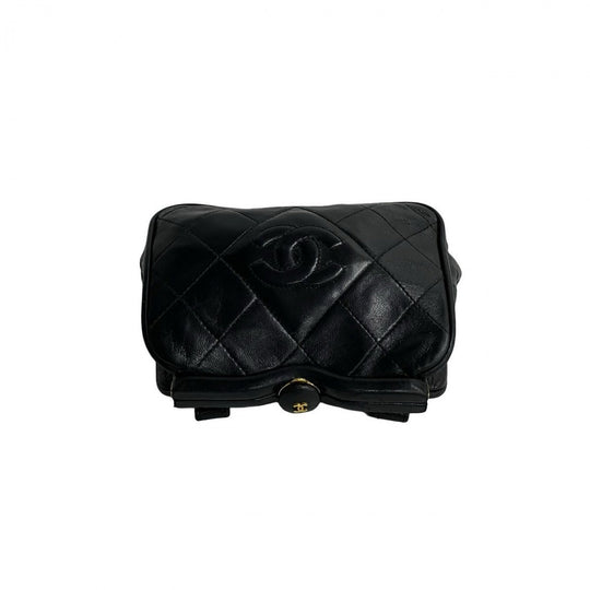 CHANEL Shoulder Bag lambskin black Matrasse