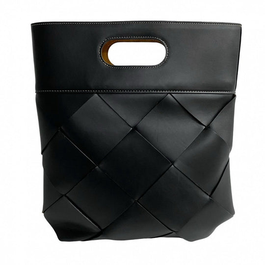 BOTTEGAVENETA Tote Bag leather black Maxi INTRECCIATO