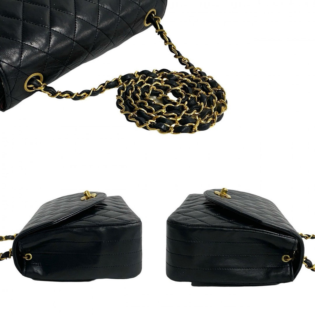 CHANEL Shoulder Bag lambskin black Matrasse