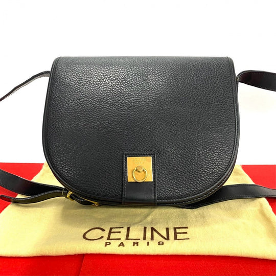 CELINE Shoulder Bag leather black