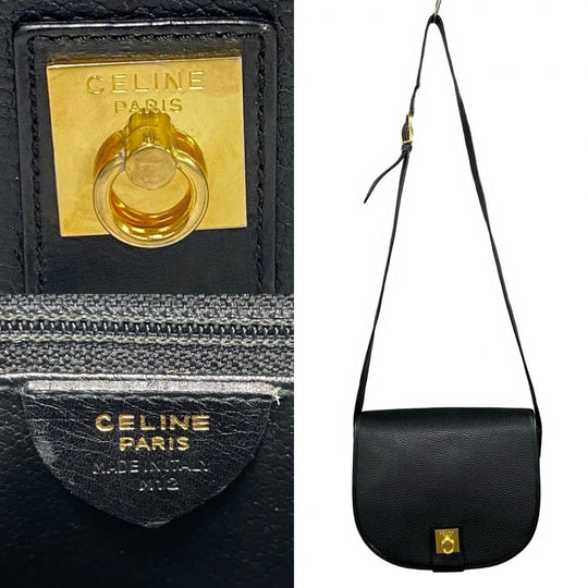 CELINE Shoulder Bag leather black